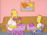 Барт и отец обедают